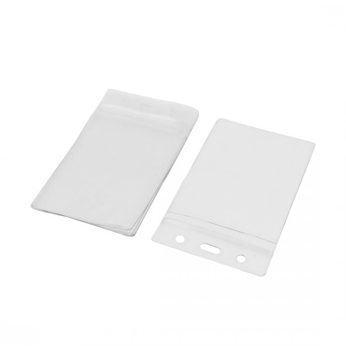 uxcell 身分証明カードバッジホルダー クリアプラスチック ビジネス ケース 5個