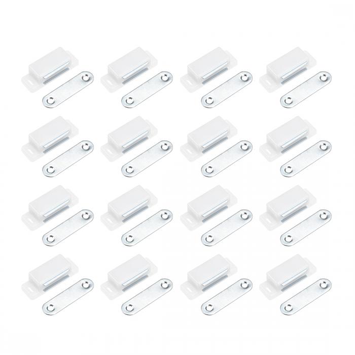 uxcell Magnetic Cabinet Door Latches Catch 1.8" Length for Kitchen Bathroom White 16pcs