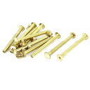 uxcell スクリューポスト バインディング シカゴ スクラップブックレザー 5x50mm 真ちゅうメッキ 10個入り