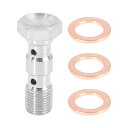 X AUTOHAUX ダブルバンジョーボルト ブレーキフィッティングアダプター ワッシャー付き M10x1.0 メートルねじ オートバイ用 1セット入り