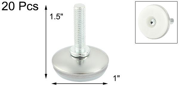 uxcell M8 X 25mm 家具 グライド レベル フィート フット マウント パッド 20個入り