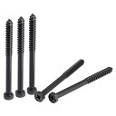 uxcell 六角ラグネジ 8 mmx100 mm 炭素鋼 プラスヘッド ハーフスレッド セルフタッピングボルト デッキ構築用 材木結合用 5個入り