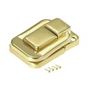 uxcell トグルラッチ パッチン錠 イエロー ビンテージスタイル 38 x 25 x 9mm 鉄 金属 ボックスキャッチ 2個入り