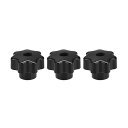 uxcell スターノブグリップハンドル インサートメススレッド スターヘッド直径38.5mm メスネジ径M8 真鍮 ブラック 3個入り