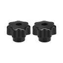 uxcell スターノブグリップハンドル インサートメススレッド スターヘッド直径39mm メスネジ径M8 真鍮 ブラック 2個入り