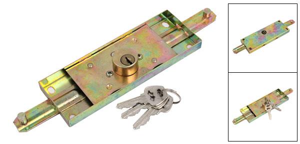 uxcell ドアロック ゲートロック ローリングシャッターローラーラッチ 鍵付き ゴールドトーン