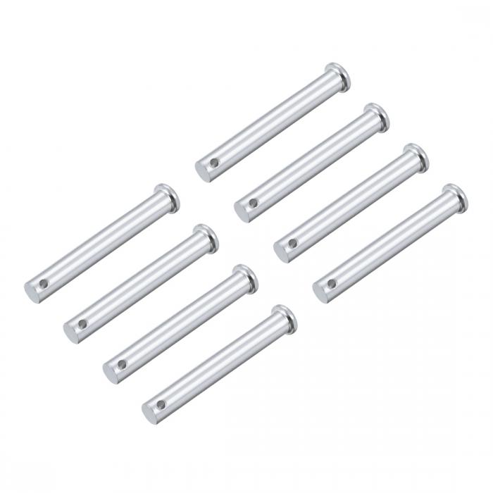 uxcell 単穴クレビスピン 10mm x 75mm フラットヘッド 亜鉛めっき固体鋼 リンクヒンジピン 8個