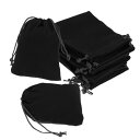 uxcell ベルベットギフトバッグ 10x12 cm 小さな宝石ベルベット 巾着ポーチギフトバッグ 結婚式 記念品 パーティー宝石包装整理収納用 黒色 20個