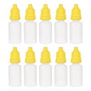 uxcell プラスチック ドロッパーボトル 小口ドロップボトル 絞り可能液体ドロッパーボトル イエロー 10ml 10個