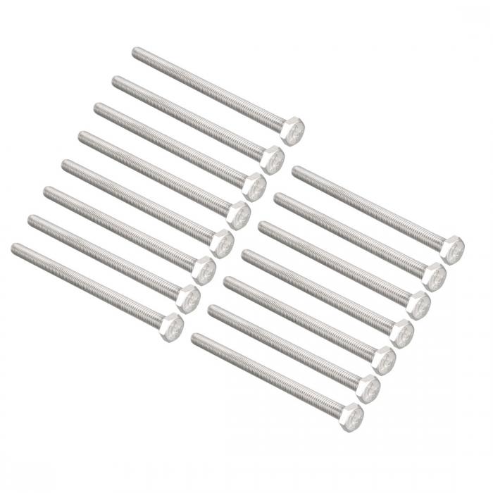 uxcell 六角頭ねじ M6 スレッド 100mm 304ステンレス鋼 ボルト ファスナー 15個入り