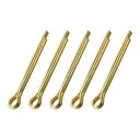 uxcell 割りピン 止めピン コッターピン 4mm x 40mm 真ちゅう製 2プロング ゴールドトーン ファスナー クリップキー 5個入り