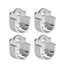 uxcell クローゼットロッドサポートソケット 電気めっき仕上げの亜鉛合金 ロッド径25 mm シルバートーン 4個入り