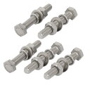 uxcell 外六角ボルトキット ファスナー 六角頭ネジ ワシャー+ナット 316ステンレス鋼 M8x55mm 5セット入り