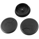 uxcell 配線孔キャップ ブラック 80mm グロ 回転可能 3個入り(2)