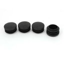 uxcell 脚ピタ ラウンドチューブ挿入 差し込みプラグ 23mmx35mm 黒 プラスチック ブランクエンドラウンドバング キャップ 4個