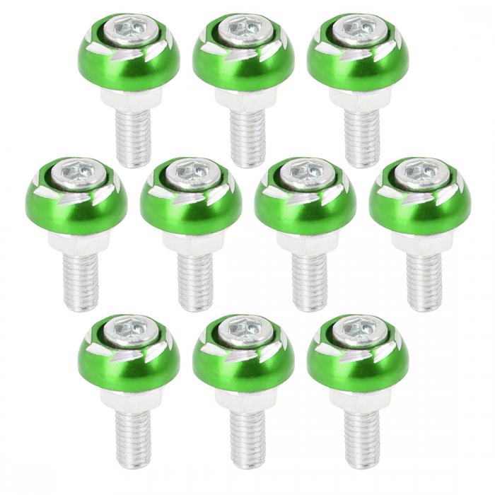 uxcell ナンバープレートボルト ナンバープレート用ねじ オートバイ用ライセンスプレートボルト メタル 6mm 10個入り グリーン