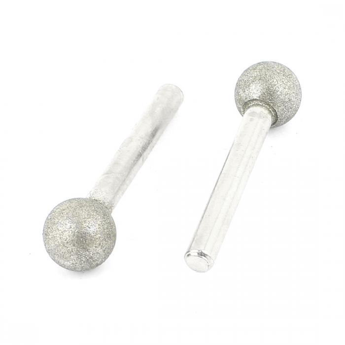 uxcell 砥石マウントポイント 砥石コート研削ビット 2個 14mm球状ヘッドマウントポイント メタル