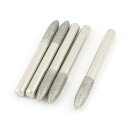 uxcell 軸付砥石 ダイヤモンド 研磨ビット 6mmX60mm 先端 テーパ 回転工具 5個