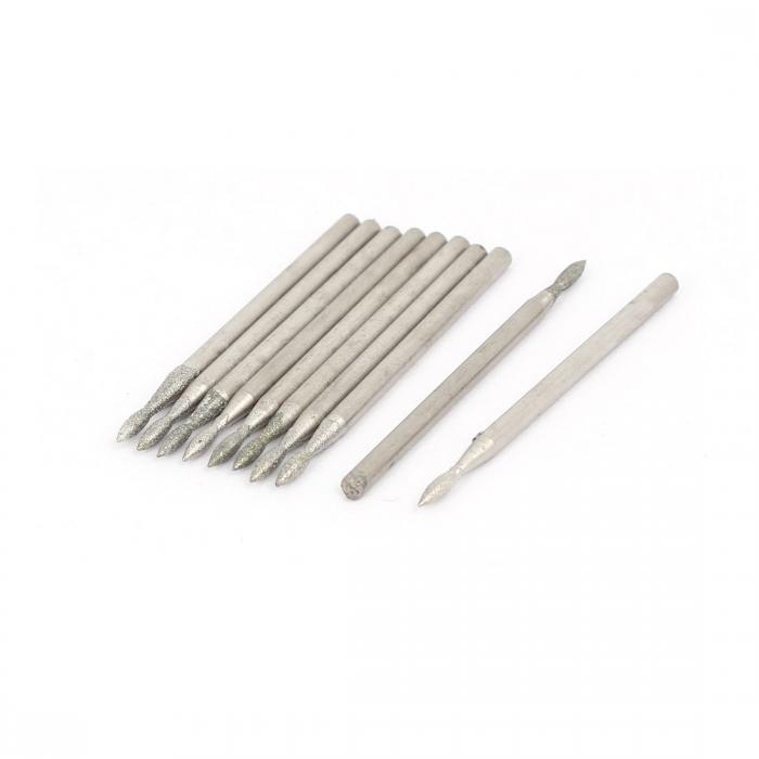 uxcell ルータービット ダイヤモンドマウントポイント ストーンヘッド 2.35mmシャンク 1.5mmヘッド 10個入り