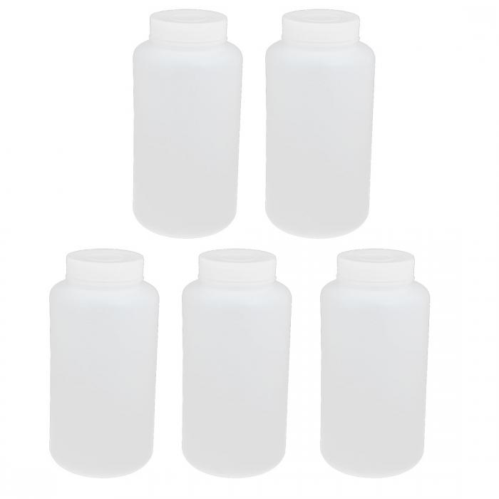 uxcell 実験用ボトル 研究室用 プラスチック 液体試サンプル用 PE 1000ml ホワイト 190 x 93.5mm 5個入り