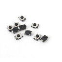 uxcell タクトスイッチ シルバートンブラックプラスチック製メタル製電気部品 プレスキー SMD SMT3x4x2mm10個入り