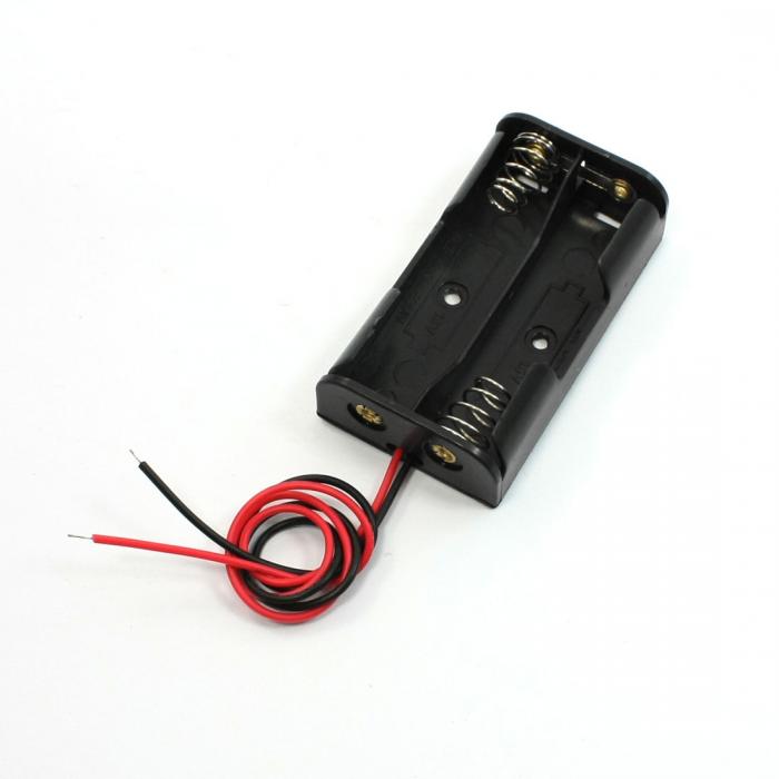 uxcell バッテリーホルダー プラスチック製 ブラック 3×スプリングクリップ 3 x 1.5V AA バッテリー ホ..