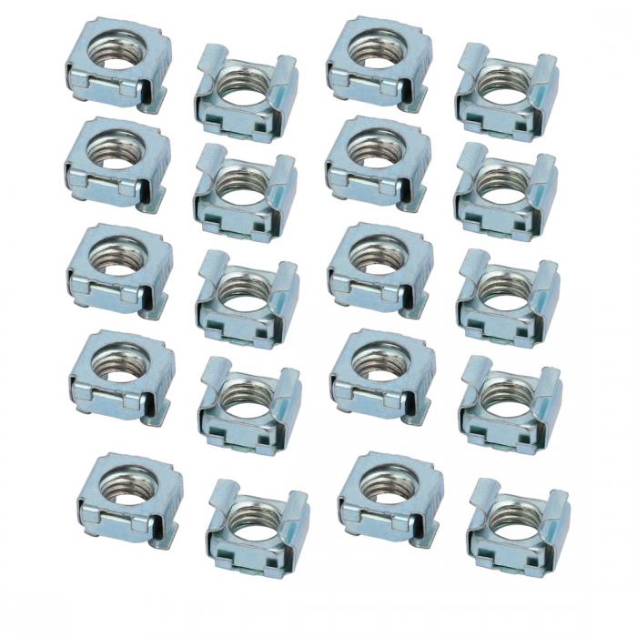 uxcell ケージナット スクエアナット フローティングナット M10 炭素鋼 亜鉛メッキ 20個入り シルバー..