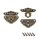 uxcell ハスプラッチ 長方形 55x48mm クラスプ 留め金 防食 木製ケース対応 2セット入