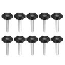 uxcell Clamping Screw Knob , 38mm Dia Plum Hex Shaped Grips Star Knob M8 × 45mm ...