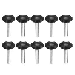 uxcell Clamping Screw Knob , 38mm Dia Plum Hex Shaped Grips Star Knob M8 × 45mm Male Thread , 10pcs