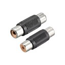 uxcell RCAメスカプラー RCAメス-RCAメス オーディオビデオカプラー アダプタ ニッケルメッキ 2個入り(3)