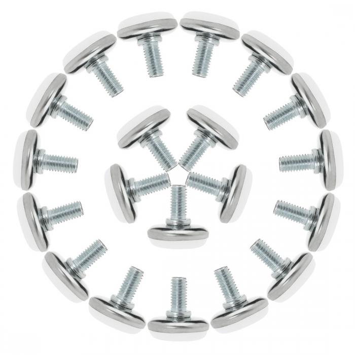 uxcell M8ネジ 家具グライドレベリングフィート 調整可能なレベラーフロアプロテクターパッド テーブル産業機械脚用 20個 M8 x 25 x 30mm