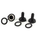 uxcell トグルスイッチカバー 20.5 X 24.4mm ゴム、プラスチック、金属 ブラック 3個入り