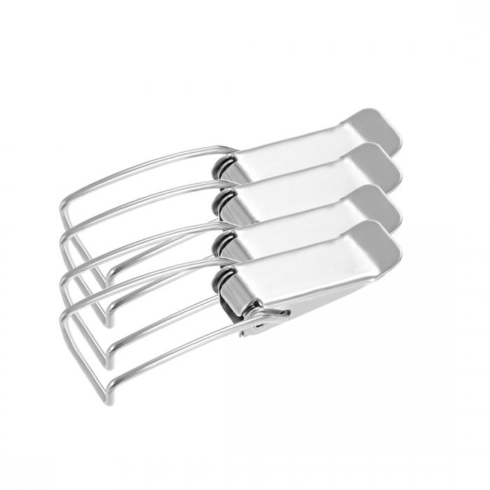 uxcell トグルラッチ 75mm 201ステンレススチール製 スプリング装填 キャッチクランプ 4個入り