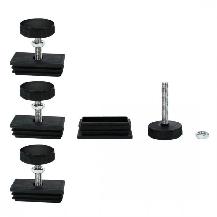 uxcell レベリングフィット 30 x 60mm 長方形 チューブインサートキット 家具 グライド 調節可能 レベラー テーブル デスク 脚用 4セッ..