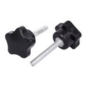 uxcell スターノブ クランプノブ スクリュー ボルト スター・グリップ ブラック M6 x 40mm 2個入り