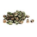 uxcell 家具用 インサートナット 金属素材 ブロンズトーン M6x13mm 六角ソケット 50枚入り