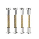uxcell スクリューポスト ベルトバックル バインディングボルト 革ファスナー 穴径8mm オスM6x59mm 炭素鋼 4セット入り