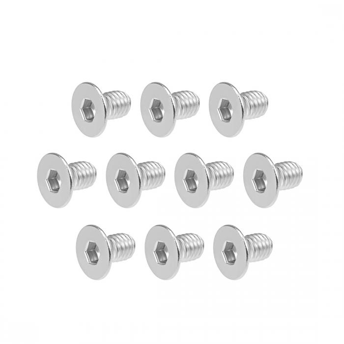uxcell フラットヘッド小ねじ 六角ネジ 304ステンレス鋼 ボルト M6x10mm 10個