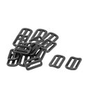 uxcell バックル トリーグライド 旅行 プラスチック 調整可能 バックパック ブラック 25mm ストラップ 幅 18個入り