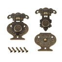 uxcell ハスプ ラッチ クラスプ 留め金 長方形 木製ケース対応 47x37mm 2セット入