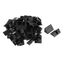 uxcell プラスチックアングルブラケット プラスチック オフホワイト ブラック シェルフテーブル用 30個入り