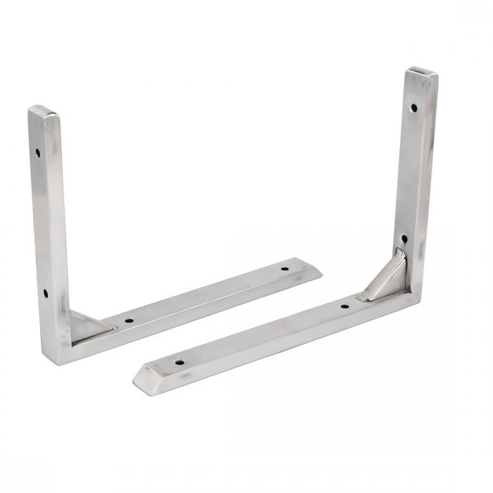 uxcell ブラケット シェルフブラケット ステンレススチール シルバートーン ウォールマウント 2個入り