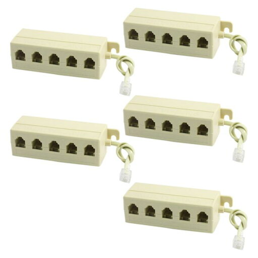 uxcell RJ11電話スプリッター 6P4C - 6P2C M-5F 5ウェイ 5個 uxcell RJ11電話スプリッター 6P4C - 6P2C M-5F 5ウェイ 5個