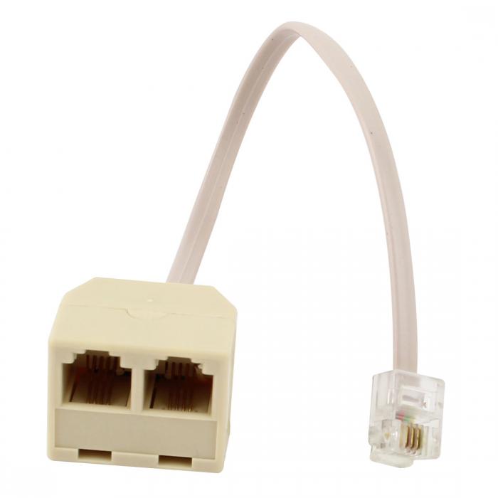 uxcell モジュラーコネクタ 6P4C RJ11オス-デュアルメススプリッタコネクタプラグ 電話ケーブルアダプタ