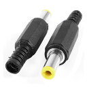 uxcell uxcellDC電源ケーブル オスプラグ コネクタ アダプタ ブラックヘッド 2個入り 5.5mmx2.5mm