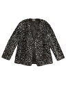 Allegra K レディース スパンコールジャケット オープンフロント 長袖 シャイニー デダンス パーティーカーディガン 春秋コート シルバー M(4)