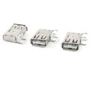 uxcell USB2.0 PCBコネクタ 3個入り シルバートーン 1.9 x 1.6 x 0.7cm(2)