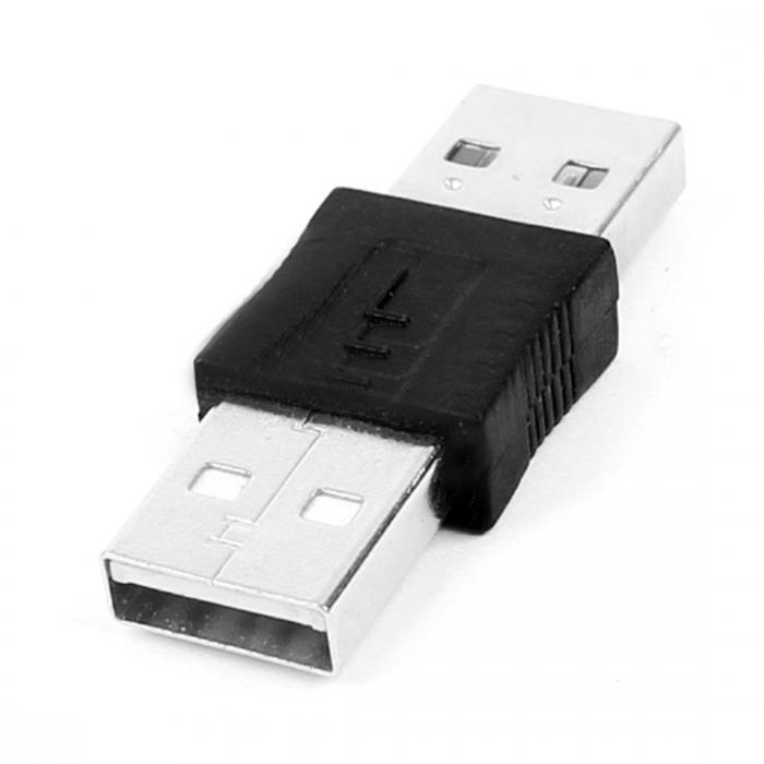 uxcell USB(Aタイプ)オス−オスプラグアダプタ USBアダプタ USBコネクタ シルバートーン ブラック