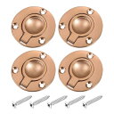 uxcell 4個セット フラッシュリングプル 1.97インチ×1.97インチ ステンレススチール製 丸型埋め込みドアプル 家具 ボート ブロンズ色 ネジ付き